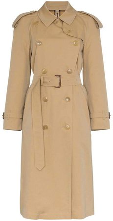 Beige Westminster belted double breasted trench coat