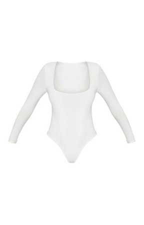 White Second Skin Square Neck Thong Bodysuit  $28.00