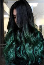 Black and green hair