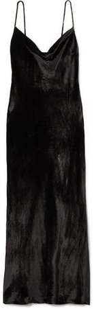 Kara Velvet Midi Dress - Black