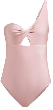Skin - The Phoebe One Shoulder Swimsuit - Womens - Pink