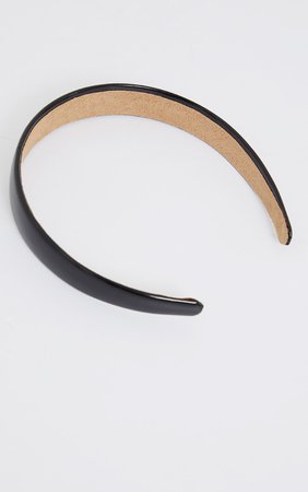 Black Glossy Basic Headband | Accessories | PrettyLittleThing USA