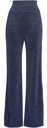 Metallic Crochet-knit Wide-leg Pants