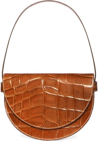 Amal Croc-Effect Leather Shoulder Bag