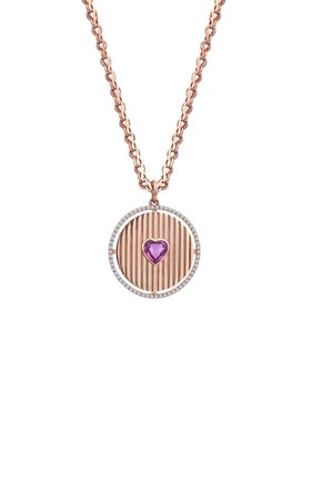Orb 14k Rose Gold Sapphire, Diamond Necklace By Sim And Roz | Moda Operandi