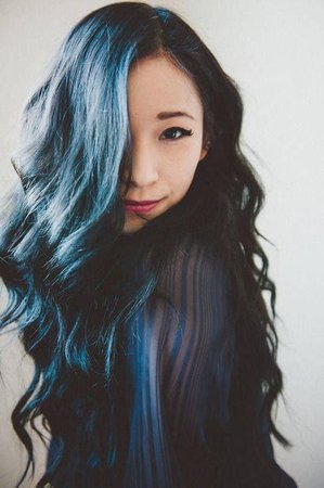female korean blue hair - Google Search