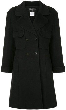 Pre-Owned flared double-breasted coat