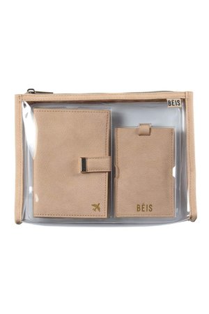 BEIS - The Passport & Luggage Tag Set in Beige