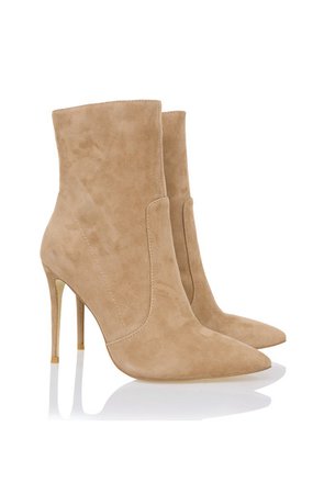 Shoes: 'Serpenti' Tan Suede Stiletto Ankle Boot