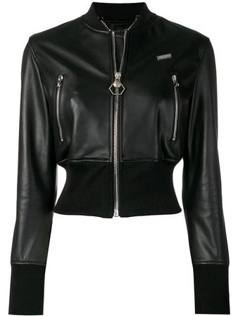 Philipp Plein cropped leather jacket