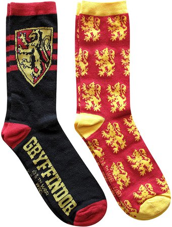 Amazon.com: Hyp Harry Potter Gryffindor Logos 2 Pack Casual Crew Socks 6-12: Clothing