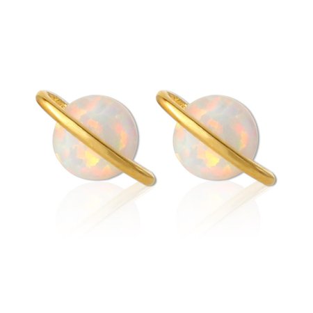 White Opal Planet Earrings – LAONATO
