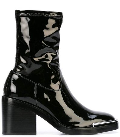 patent ankle boots