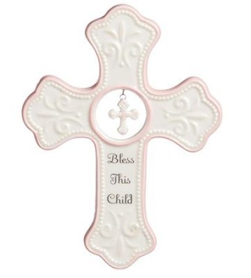 Bless This Child Wall Cross, Pink - Christianbook.com