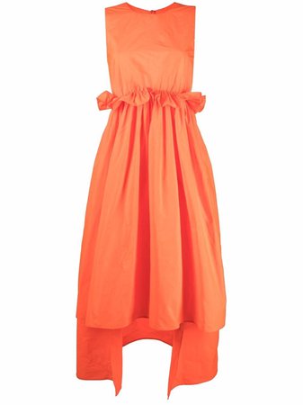 Shop orange RED Valentino sleeveless ruffle-detail dress with Express Delivery - Farfetch