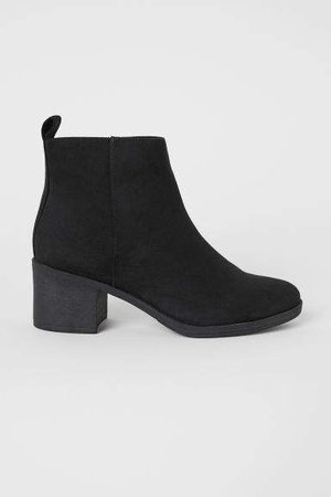 Ankle Boots with Zip - Black