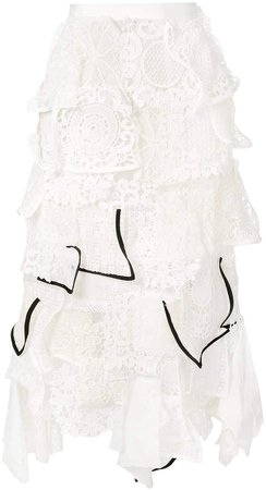 asymmetric lace skirt