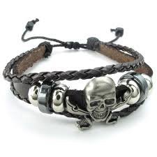 silver women silver pirate skull bracelet - Google Search