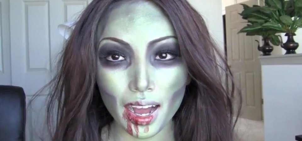 green zombie halloween makeup woman - Google Search