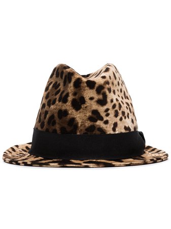 Dolce & Gabbana Leopard Print Trilby Hat | Farfetch.com