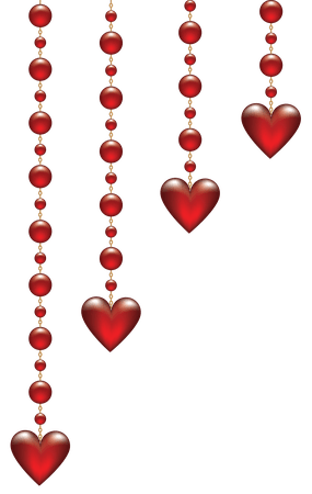 Valentines Day Hanging Hearts Transparent PNG Clip Art Image | Valentine Clipart Heart - Clipart.Email