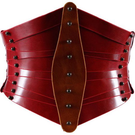 Red Leather Corset Belt
