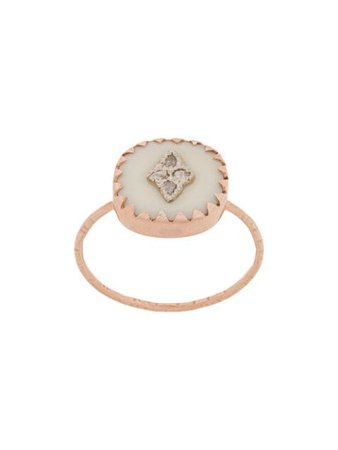 Metallic Pascale Monvoisin 9Kt Rose Gold Pierrot White Ring | Farfetch.com