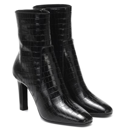 Saint Laurent - Jane croc-effect leather ankle boots | Mytheresa