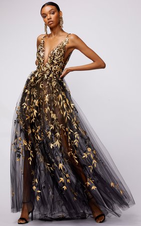 Floral Embroidered Tulle Layered Gown by Oscar de la Renta | Moda Operandi