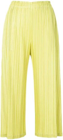 cropped trousers with pleats