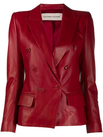 Shop red Alexandre Vauthier fitted lambskin jacket with Express Delivery - Farfetch