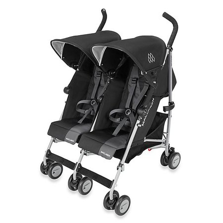 Maclaren® Twin Triumph Double Stroller in Black/Charcoal | buybuy BABY