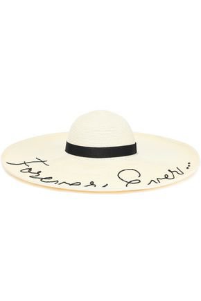 Honey satin-trimmed straw sunhat | EUGENIA KIM | Sale up to 70% off | THE OUTNET