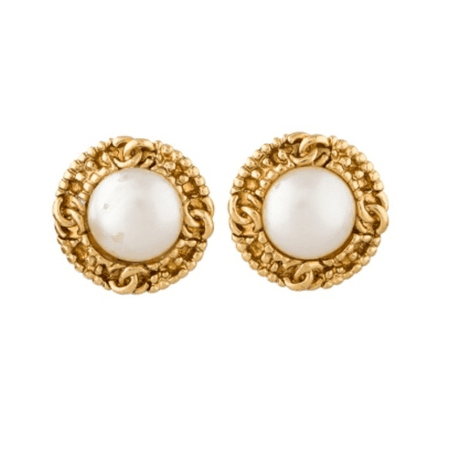Authentic CHANEL Vintage Pearl Earrings