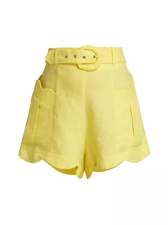 Shop Farm Rio Ruffled-Cuff Belted Shorts | Saks Fifth Avenue