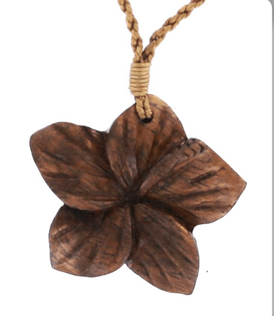 wood flower necklace