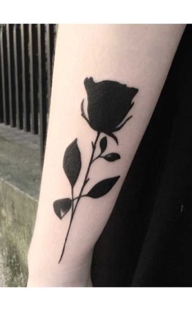 solid black rose tattoo
