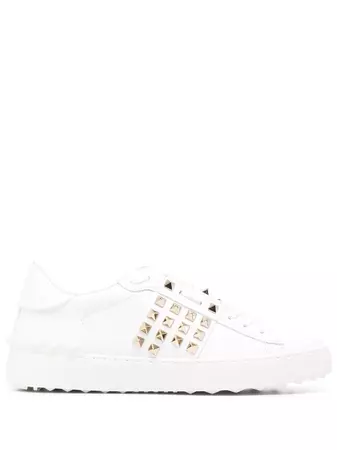 Shop Valentino Garavani Rockstud-embellished low-top sneakers with Express Delivery - FARFETCH