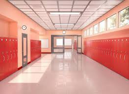 high school corridor