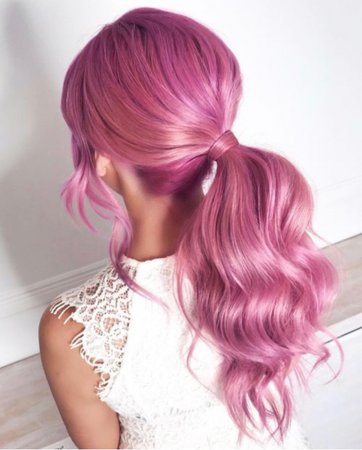 pink hair ponytail