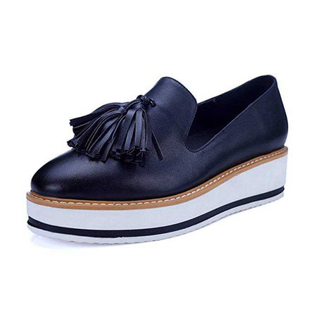 Amazon.com | MINIVOG Tassels Flat Platform Womens Loafer Shoes | Loafers & Slip-Ons
