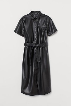 Faux Leather Dress - Black - Ladies | H&M US