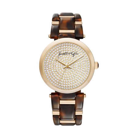 Kendall + Kylie - Kendall + Kylie: Acrylic Brown Link Analog Watch with Gold Accents - Walmart.com - Walmart.com