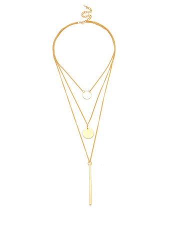 Cheap Sequin & Bar Design Layered Chain Necklace for sale Australia | SHEIN