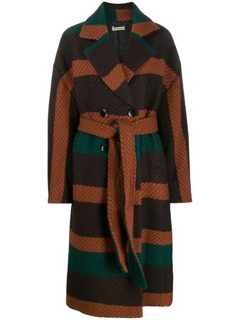 Brown Ulla Johnson Belted Double-Breasted Coat | Farfetch.com