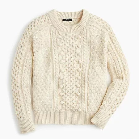 Popcorn cable-knit sweater : Women pullovers | J.Crew