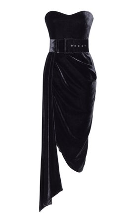 Silk-Blend Velvet Corset Midi Dress by Rasario | Moda Operandi