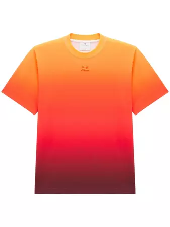 Courrèges gradient-effect logo-embroidered T-shirt - Farfetch