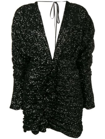 Attico Sequin Black Dress - Farfetch