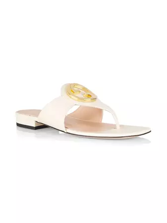 Shop Gucci Blondie GG Leather Sandals | Saks Fifth Avenue